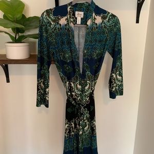 Floral Midi Button-Up Tie Dress